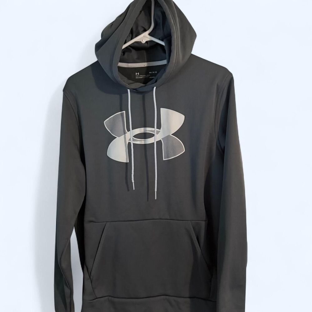 Under-armour Men's Grey and Black Hoodie